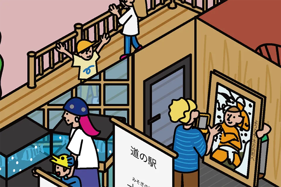 道の駅みそぎの郷 きこない図解拡大