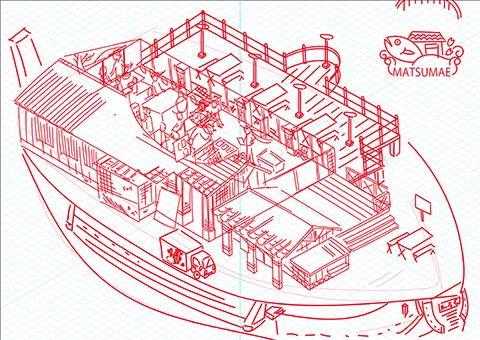 道の駅北前船 松前の図解プロセス