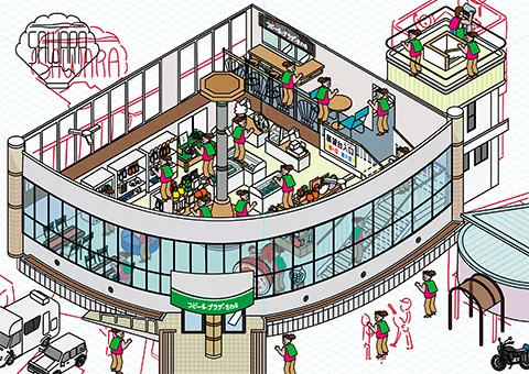 道の駅つど〜る・プラザ・さわらの図解プロセス