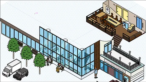 道の駅深川　図解イラスト