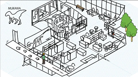 道の駅 むかわ四季の館の図解イラスト