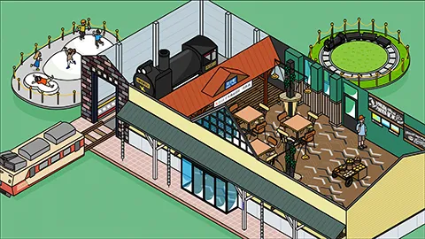 道の駅 あびらD51ステーションの図解イラストの図解イラスト