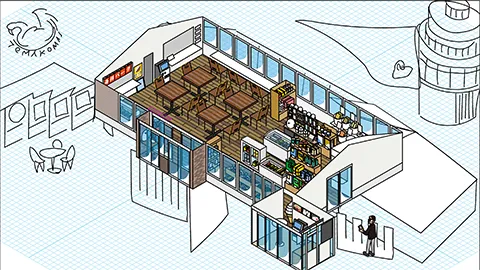 道の駅ウトナイ湖の図解イラスト