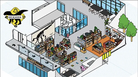 道の駅 むかわ四季の館の図解イラスト