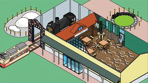 道の駅 あびらD51ステーションの図解イラストの図解イラスト