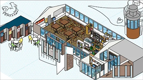 道の駅ウトナイ湖の図解イラスト