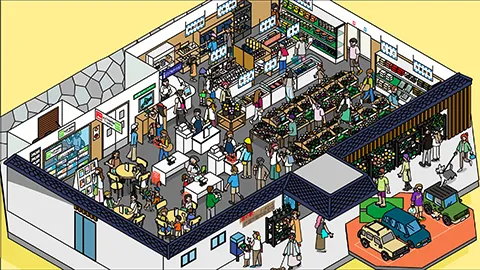 道の駅だて歴史の杜の図解イラスト