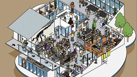 道の駅 むかわ四季の館の図解イラスト