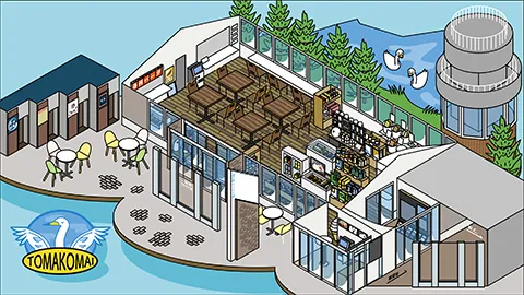 道の駅ウトナイ湖の図解イラスト