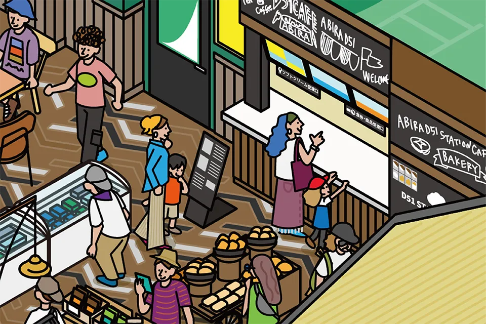 道の駅 あびらD51ステーションの図解イラストの図解イラスト