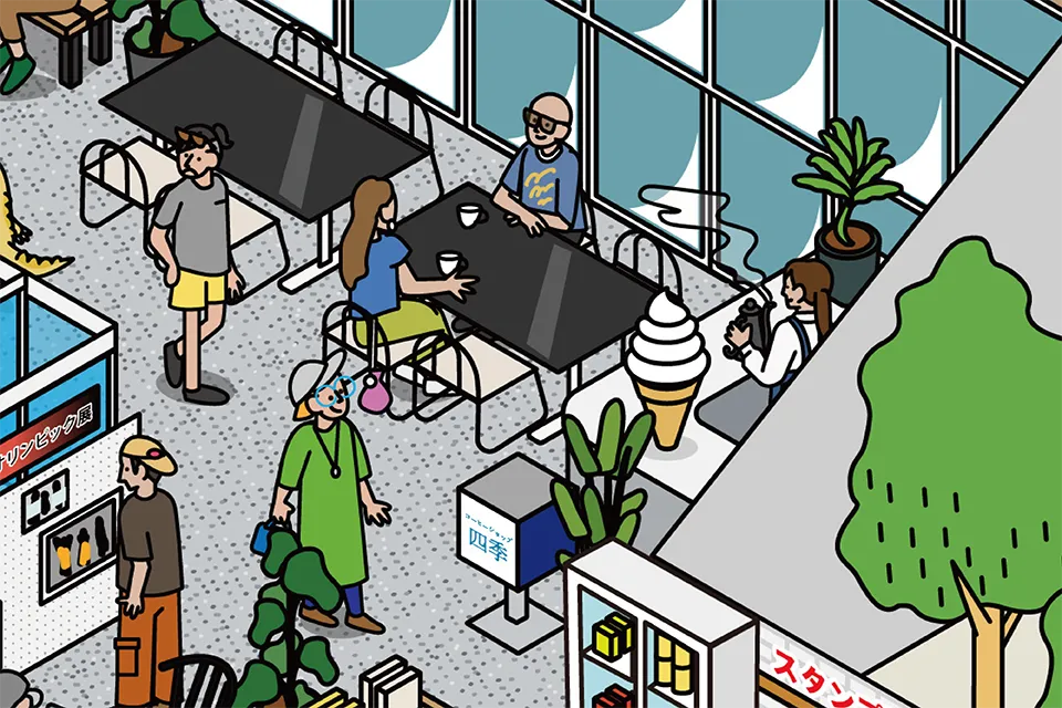 道の駅 むかわ四季の館の図解イラスト