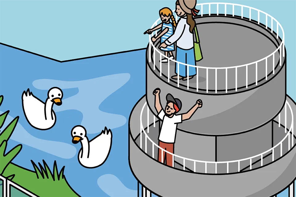 道の駅ウトナイ湖の図解イラスト