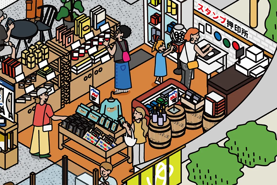 道の駅 むかわ四季の館の図解イラスト