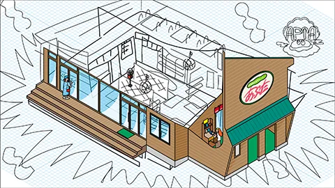 道の駅あぷたの図解イラスト