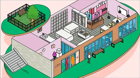 道の駅ふるびらたらこミュージアムの図解イラスト