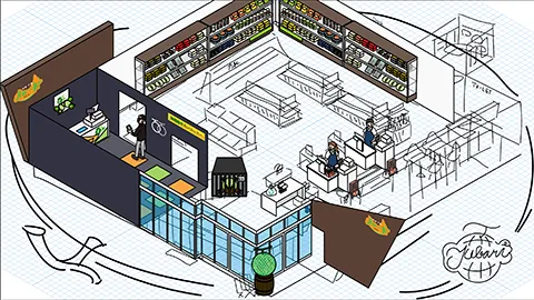 道の駅夕張メロードの図解イラスト