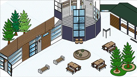 道の駅ニセコビュープラザの図解イラスト