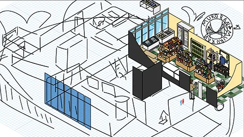 道の駅みたら室蘭の図解イラスト