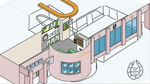 道の駅サラブレッドロード新冠の図解イラスト