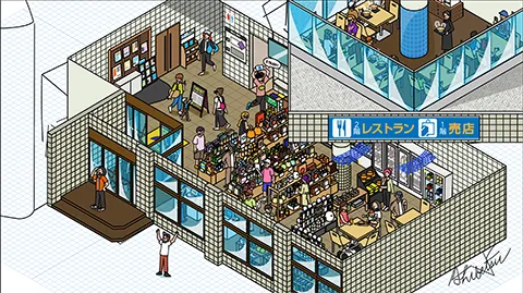 道の駅スタープラザ芦別の図解イラスト