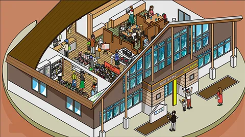 道の駅275つきがた 図解イラスト