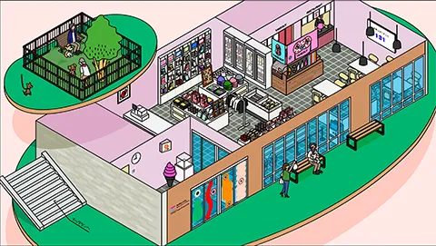 道の駅ふるびらたらこミュージアムの図解イラスト