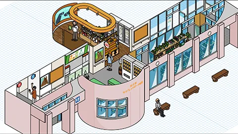 道の駅サラブレッドロード新冠の図解イラスト