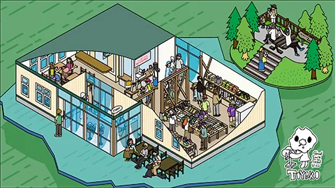 道の駅とうや湖の図解イラスト