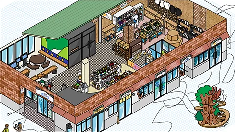 道の駅樹海ロード日高 図解イラスト
