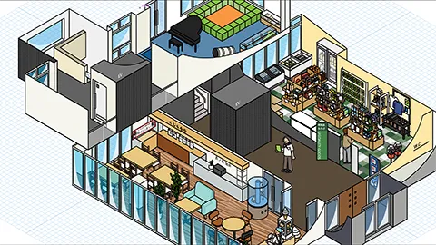 道の駅みたら室蘭の図解イラスト