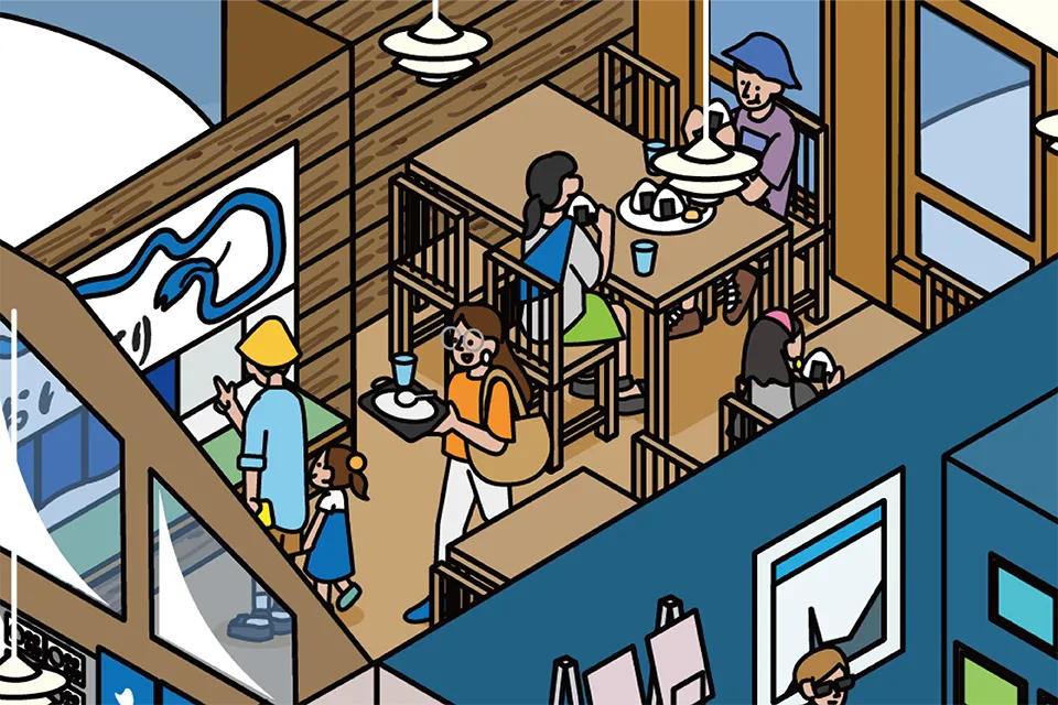 道の駅 田園の里うりゅうの図解イラスト