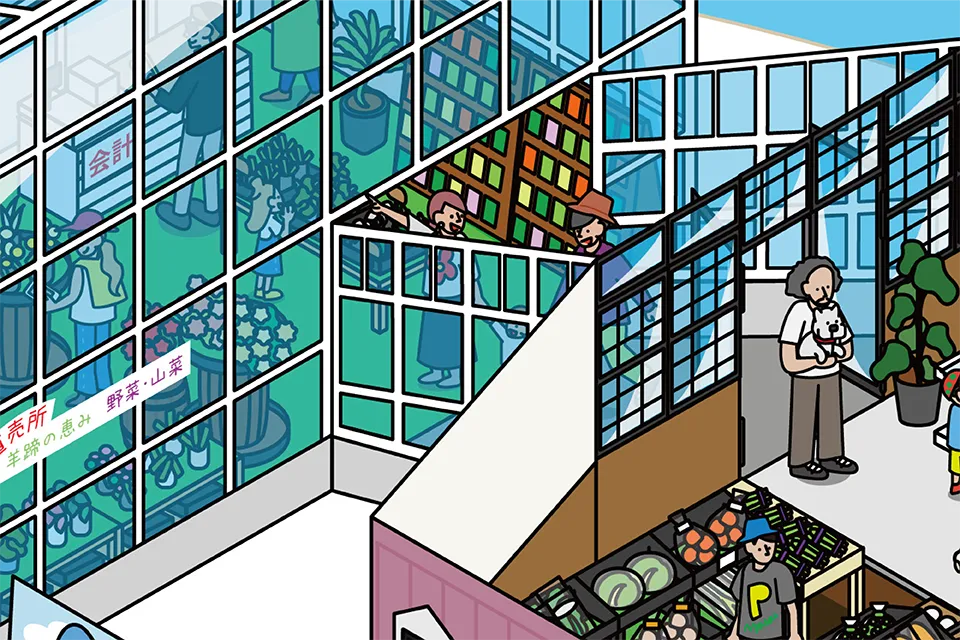道の駅 真狩フラワーセンター図解イラスト
