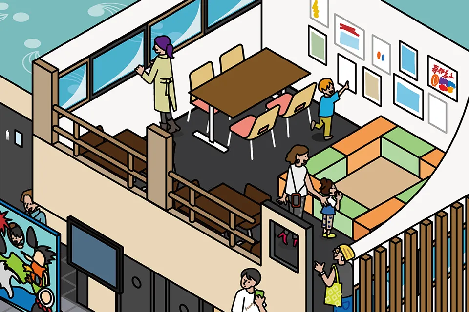 道の駅みなとま~れ寿都の図解イラスト