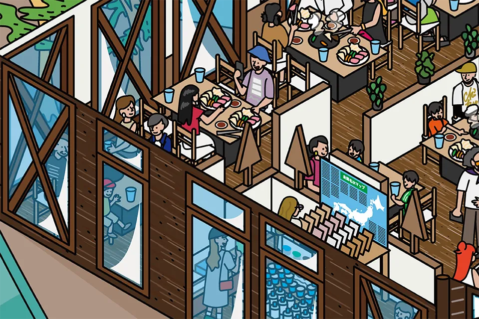 道の駅 名水の郷きょうごくの図解イラスト