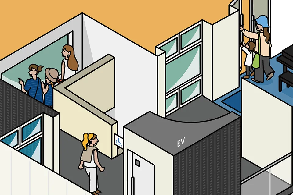 道の駅みたら室蘭の図解イラスト
