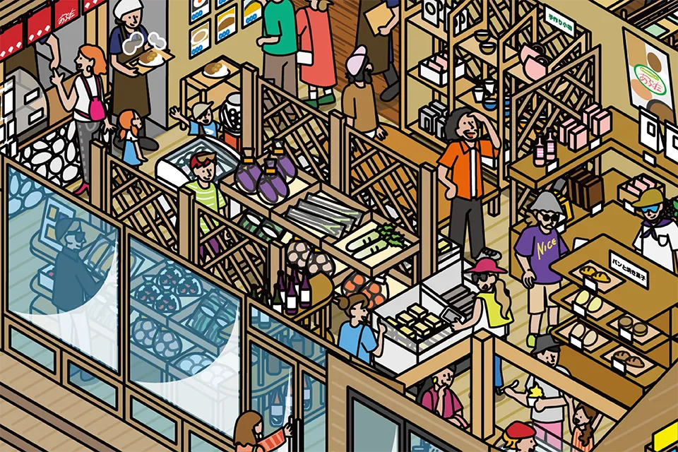 道の駅あぷたの図解イラスト