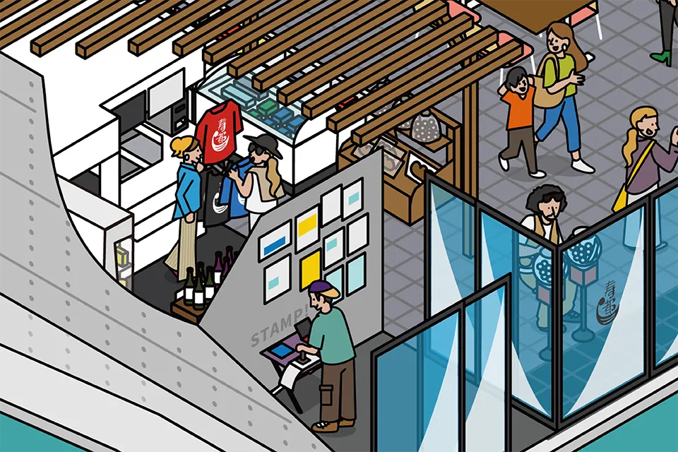道の駅みなとま~れ寿都の図解イラスト