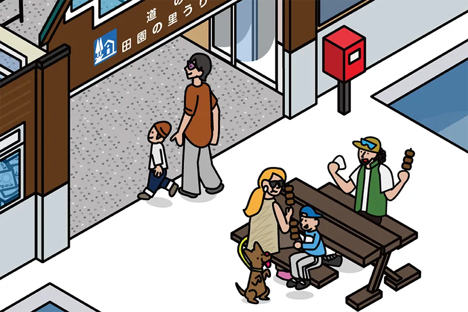 道の駅 田園の里うりゅうの図解イラスト