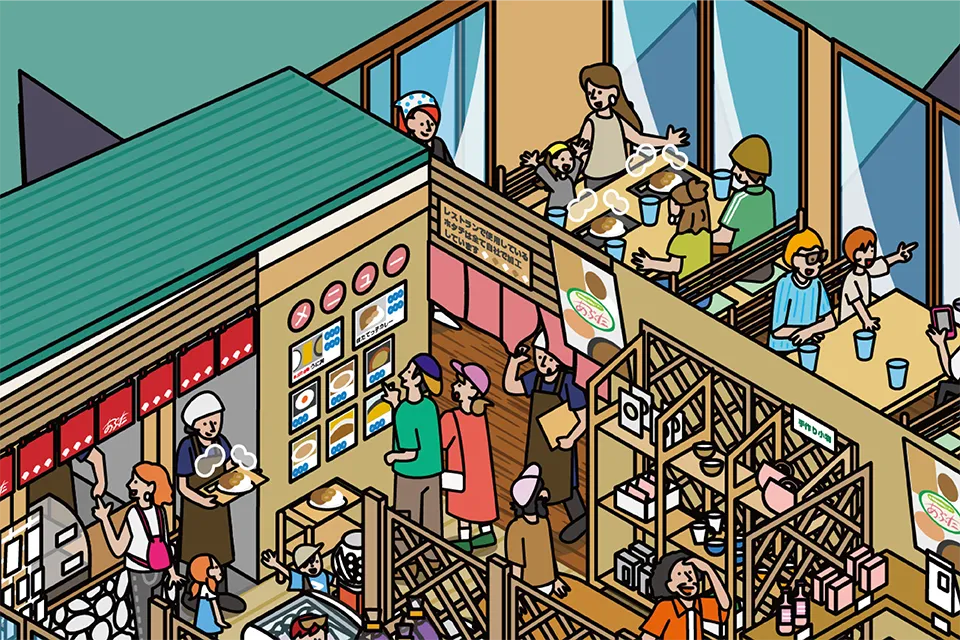 道の駅あぷたの図解イラスト