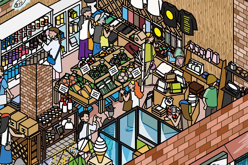 道の駅樹海ロード日高 図解イラスト