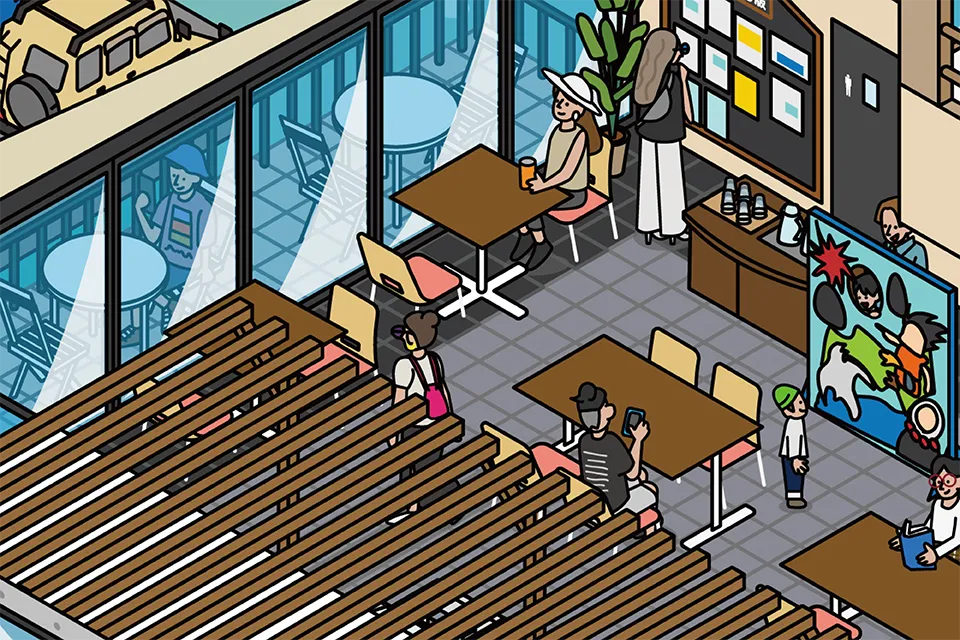 道の駅みなとま~れ寿都の図解イラスト