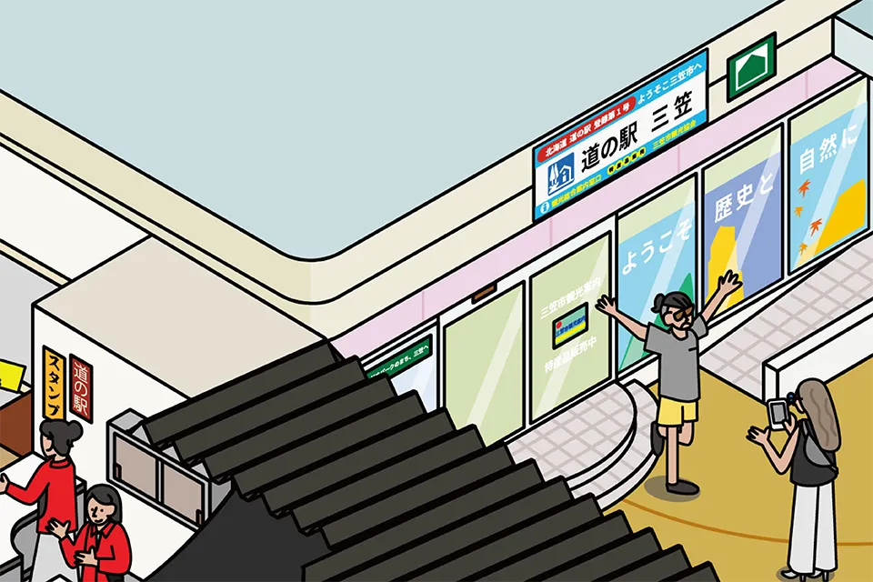 道の駅三笠 図解イラスト