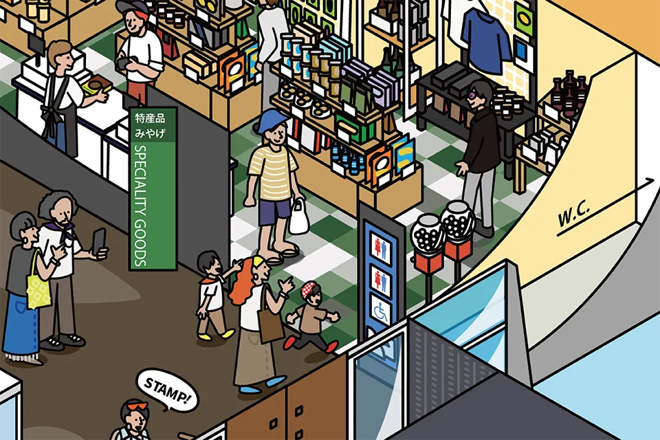 道の駅みたら室蘭の図解イラスト