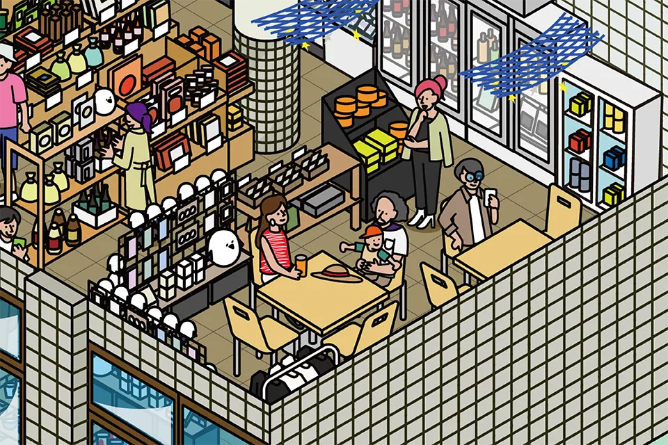 道の駅スタープラザ芦別の図解イラスト