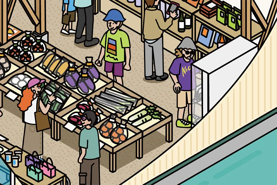 道の駅とうや湖の図解イラスト