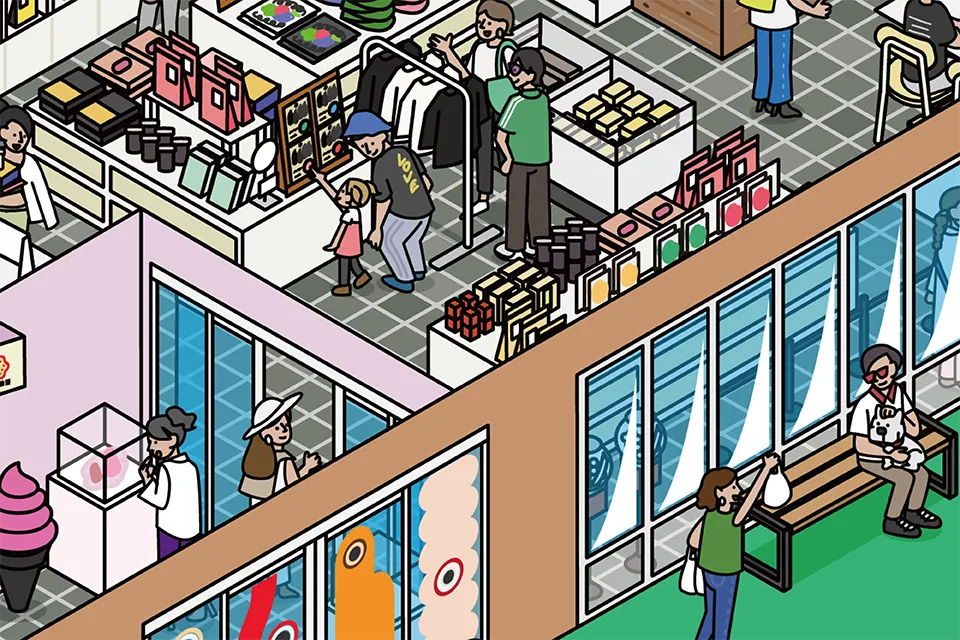 道の駅ふるびらたらこミュージアムの図解イラスト