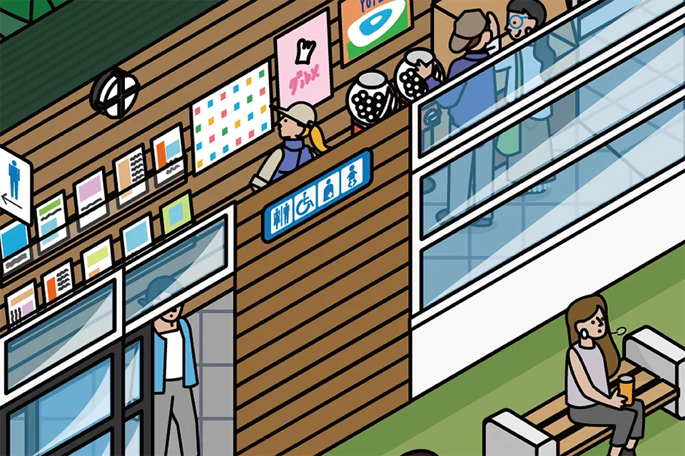 道の駅ニセコビュープラザの図解イラスト