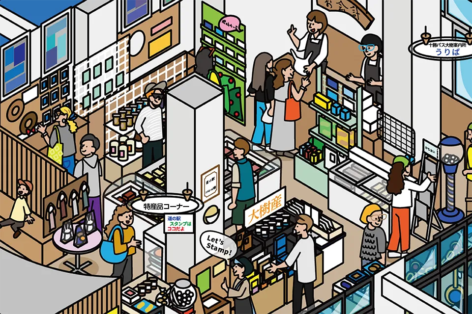 道の駅コスモール大樹 図解イラスト