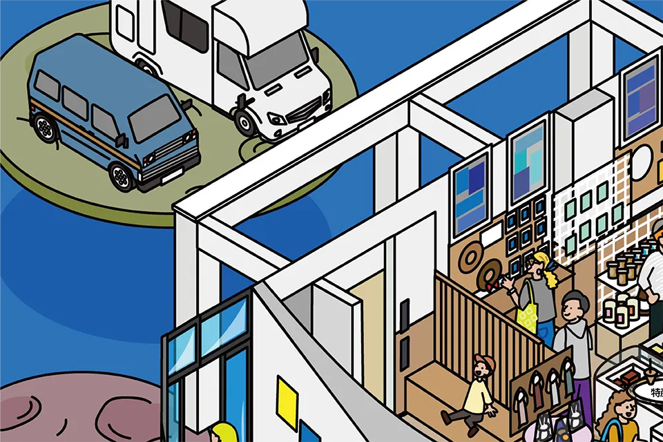 道の駅コスモール大樹 図解イラスト
